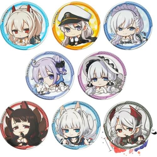 Azur Lane Game Badge Anime UNICORN Belfast ENTERPRISE PRINZ EUGEN Akagi Kaga Cute Metal Badge Brooch Pins