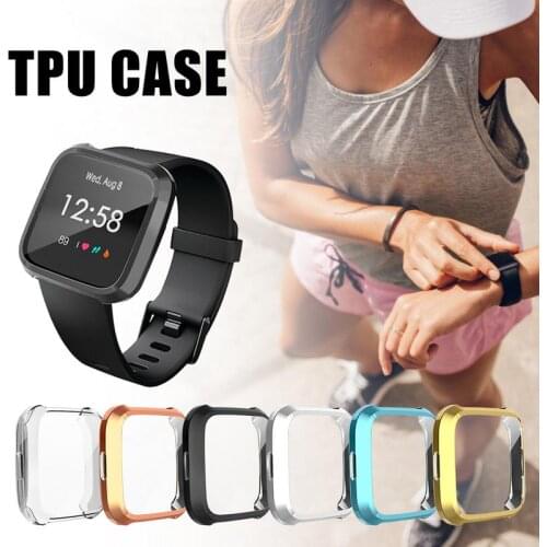 Fitbit Versa Lite Case, TPU Plated Screen Protector Rugged Cover for Fitbit Versa Lite Smart Watch