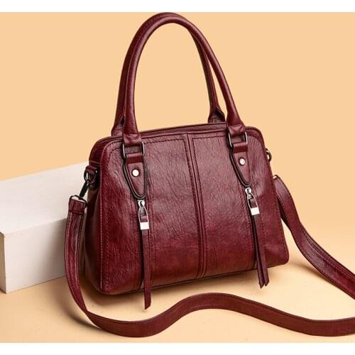 Ladies Fashion Crossbody Bags 2021 High Capacity Retro Shoulder Bag Handbag Female High Quality PU Leather Women Messenger Bag