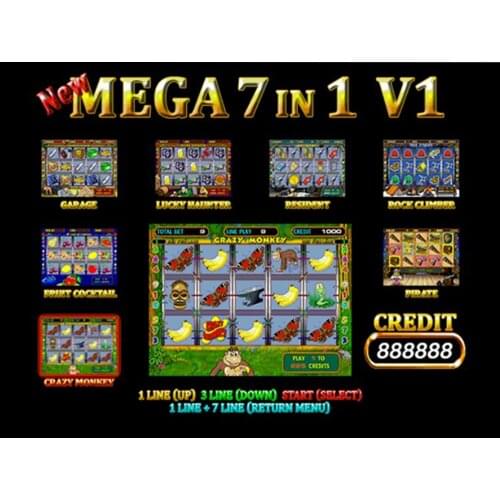 Hot sale New Mega 7 in 1 game board video game machine fruit game board