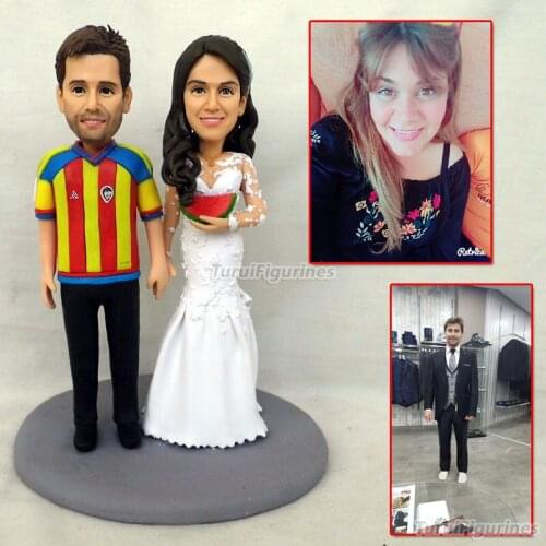 Custom cake topper birthday cake decoration sport wear doll bride groom cake topper custom bobblehead figurine happy birthday