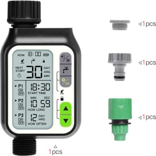 Garden Water Irrigation Controller 3.5 'HD Screen Watering Timer Automatic Rain Sensor Irrigation System Controller Smart Home