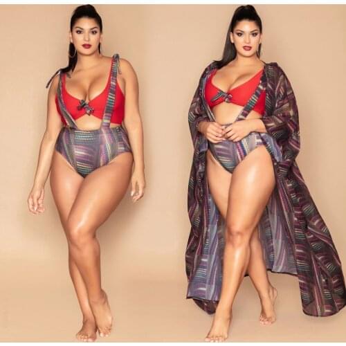 New fat split swimsuit with high waistband bathing suit beach bikini top bathing suit women plus size swimwear
