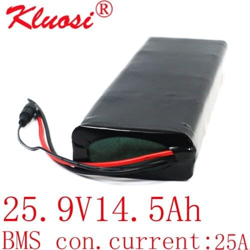 KLUOSI 25.2V 15Ah 7S5P 24V 14.5Ah 29.4V Lithium Battery Pack with25A BMS for Electric Bike Unicycle Scooter Wheelchair Motor Etc