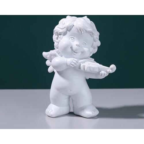 Cute Kid Resin Statues Realistic Little Angel Figure Ornament Home Desktop Figurines Wedding Gifts Decorative Centerpiece