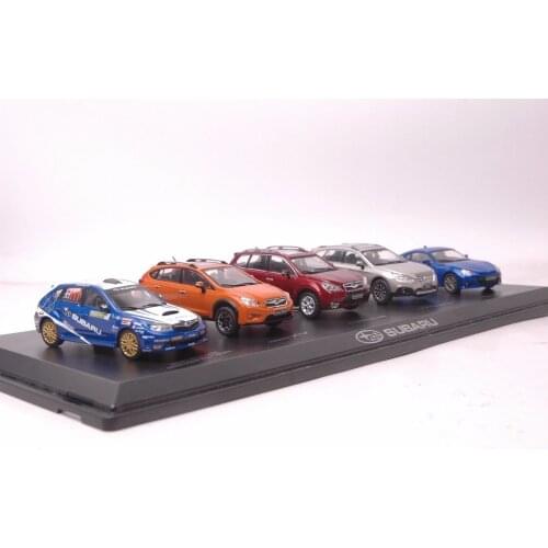 Set of Five 1:43 Diecast Model for Subaru Series WRX XV Forester Outback BRZ Alloy Toy Car Miniature Collection Gifts