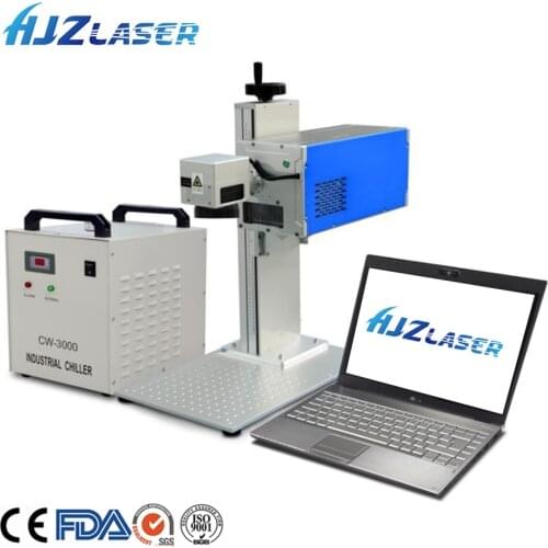 HJZLASER Table top 20W 30W 50W Jewelry silver gold brass fiber laser marking and cutting machine