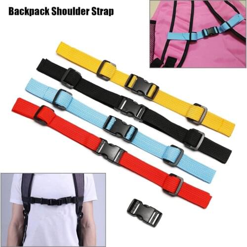 Nylon 4 Colors Sternum Harness Fixed Belt Strap+Dual Release Adjustable Buckle Outdoor Camping Tactical Backpack Accessories