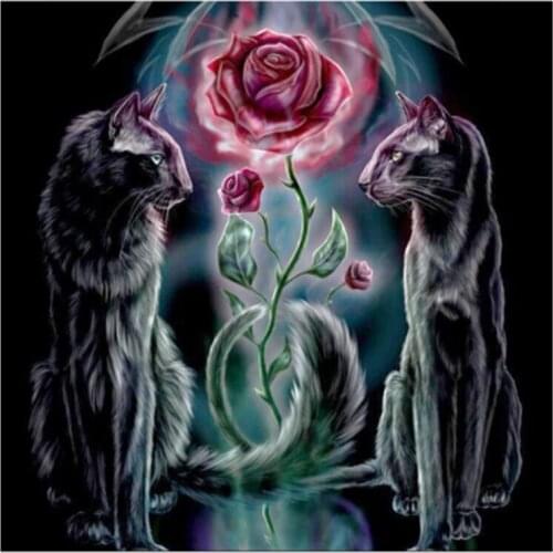 Full Round Diamond Embroidery Diy 5D Diamond Painting Cats Wedding Decoration Cross Stitch Crystal Modern Arts Crafts