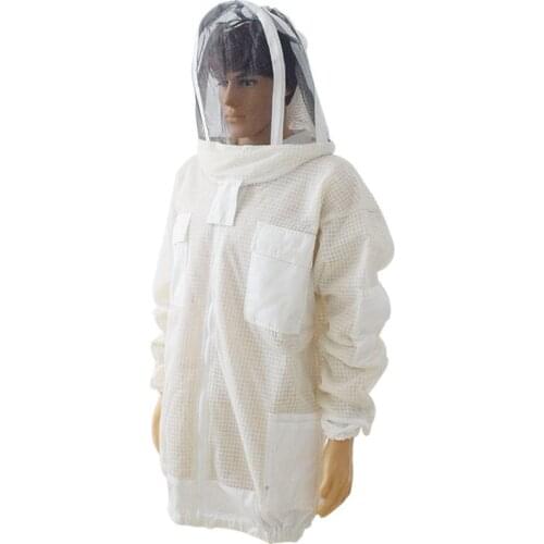 Professional Anti Bee Suit 3 Layer Air-through Protective Clothing Bee Suit with Removable Hat Ventilated Beekeeping Jacket
