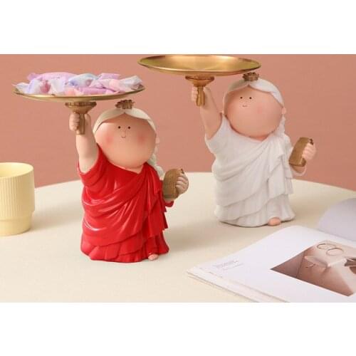Nordic Resin Liberty Storage Tray Ornaments Home Livingroom Desktop Figurines Decoration Bookcase Cabinet Sculpture Accessories