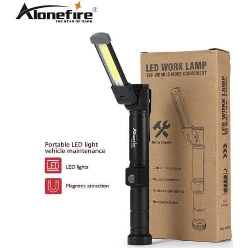 AloneFire W103 Foldable COB LED Flashlight Torch Flexible Hand Torch Work Light Magnetic Inspection Lamp
