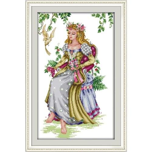 Everlasting Love The Forest Goddess Chinese Cross Stitch Kits Ecological Cotton Clear Stamped DIY Christmas Decoration For Home