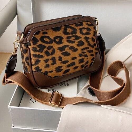 Leopard Print Broad Strap Women Shoulder Bag 2021 Spring Suede Crossbody Bags Small Zebra Print Trend Luxury Female Handbags