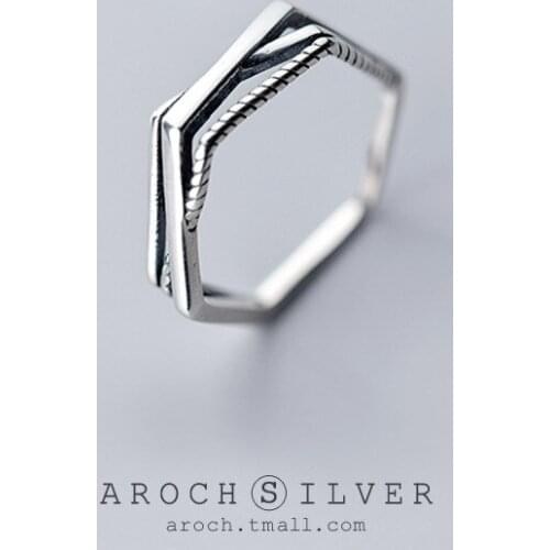 Punk Hexagon Rings For Women Girls Fashion Irregular Finger Rings Gift 2021 Female Jewelry Party