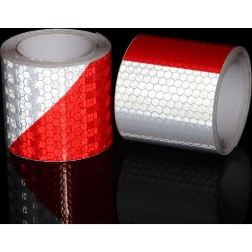 1pcs 3m*5cm Red White Diagonal Strip Safety Warning Tape Reflective Tape Self-adhesive Tape Traffic Reflective Sticker Reflector