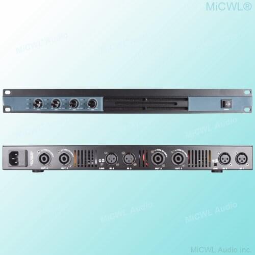 4 Channel 6400 Watts Professional DJ PA Power Amplifier 1U Rack Mount 3200W at 8Ω Digital D-Class AMP D6400 MiCWL