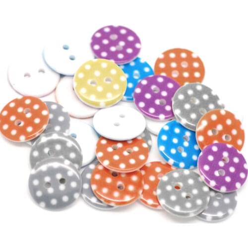 50Pcs Mixed Round Dot Resin Sewing Buttons For Kids Clothes Scrapbooking Decorative Botones Handicraft DIY Accessories
