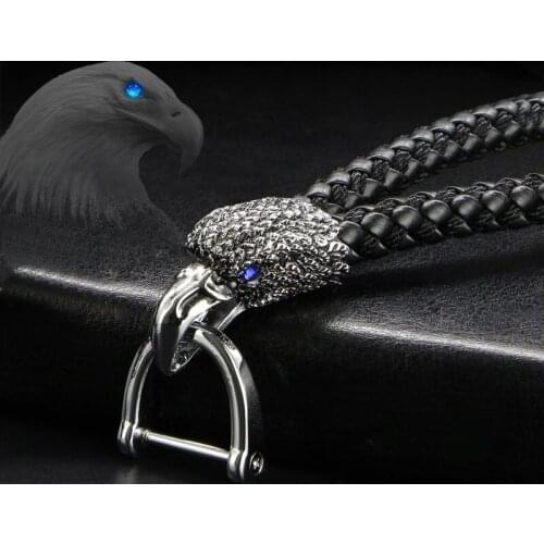 Auto Accessories Leather Metal Keyring Keychain Key Chain Eagle Shape for BMW audi mercedes benz amg volkswagen Car styling