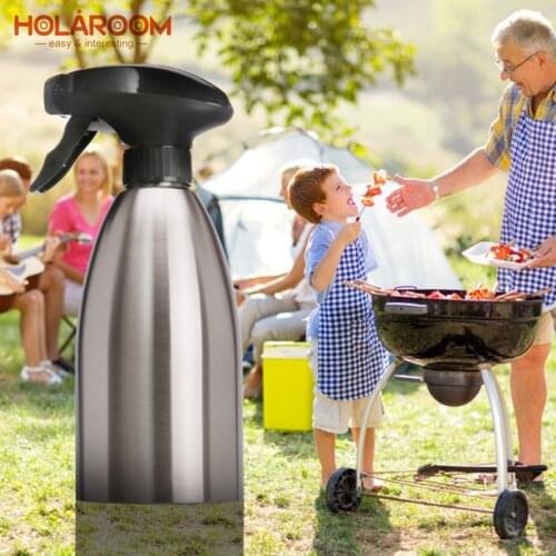 Stainless Steel Oil Spray Bottle BBQ Oil Dispenser Practical Vinegar Olive Oil Sprayer Soy Sauce Seasoning Bottle About 500ml