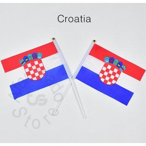 Croatia 14*21cm flag Banner hand waving National flag Home Decoration flag banner