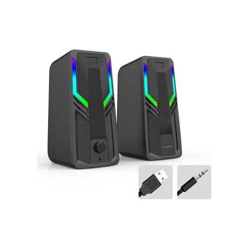 Gaming Bluetooth Speaker Laptop Speaker Desktop Woofer Portable 2.0 Channel USB PC Powered RGB Stereo Gaming Computer Speaker