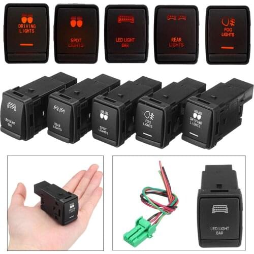12V 3A LED Light Push Switch Fog Driving Spot Rear Car Light Rocker Switch Button for Nissan Navara NP300 Pathfinder X-Trail