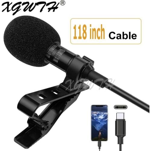 Condenser Omnidirectional Lavalier Lapel Microphone 3m Tie Clip for iPad iPhone 11 X 8 8plus 7 7plus YouTube Facebook Recording