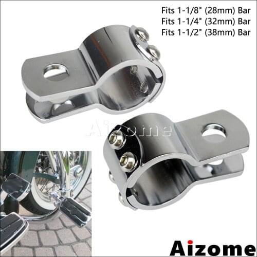 For Harley Motorcycle 1.5" 1.25" 1.125" Engine Guard Footrests Clevis Clamps 38mm Crash Bar Highway Footpeg Mount Brackets