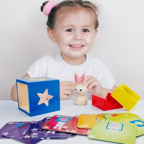 Rabbit Intelligence Magic Wooden Box Baby Interaction Early Teaching Montessori Toy Child Preschool Puzzle Game