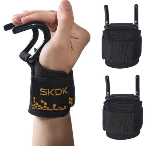 Weight Lifting Hooks Heavy Duty Wrist Wraps Strap Neoprene Padded Gym Grips for Powerlifting Deadlifts Pull-ups Muscle Training
