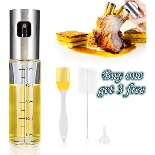 Kitchen Stainless Steel Olive Oil Sprayer Bottle Pump Oil Pot Leak-proof Grill BBQ Sprayer Oil Dispenser BBQ Cookware Tools