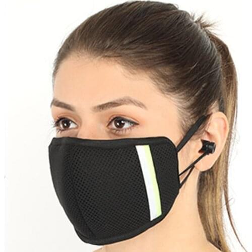 Reusable Outdoor Smart Face Mask With Bluetooth Earphones Facemask Mascarilla Blotoo Headphone Earbuds Headset with Micphone