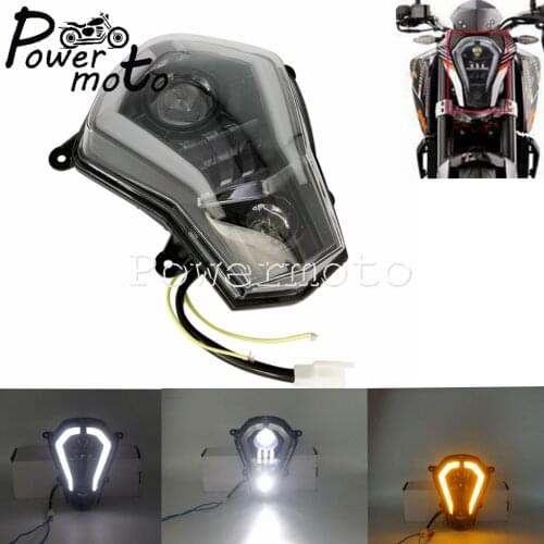 Motorcycle LED Black Daylight Running Light DRL Headlight Turn Signal Lamp For 125 200 250 390 2011-2019 Head Light Enduro