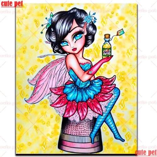 5D Diy Diamond Painting set Cartoon elf girl Cross Stitch Kits Diamond Mosaic Embroidery Painting round drill Decor child gift