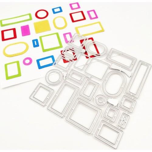 3D Square Geometric Set Metal Cutting Dies Scrapbooking Album DIY Card Craft Embossing Die Cuts New 2019 Arrival