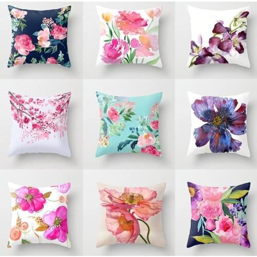 Euro Style Home Decor Cushion Cover 45x45cm Rose Flower Throw Pillow for sofa Mediterranean pillow case for Mothers' Day
