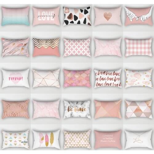 30X50CM Rose Gold Pink Waist Pillowcase Modern Fashion Sofa Cushion Cover Decoraitve Throw Pillows Cover for Livingroom Bedroom