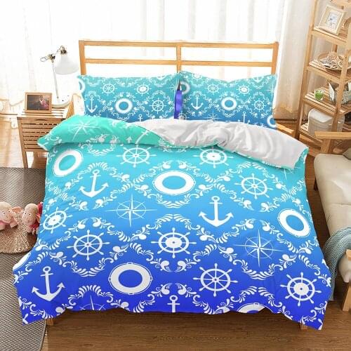 Bed Linen Bed Linens Bedding Set Simple Duvet Cover Sets Pillow Cover Mediterranean 3D Comforter Bedding Sets Blue Ropa De Cama