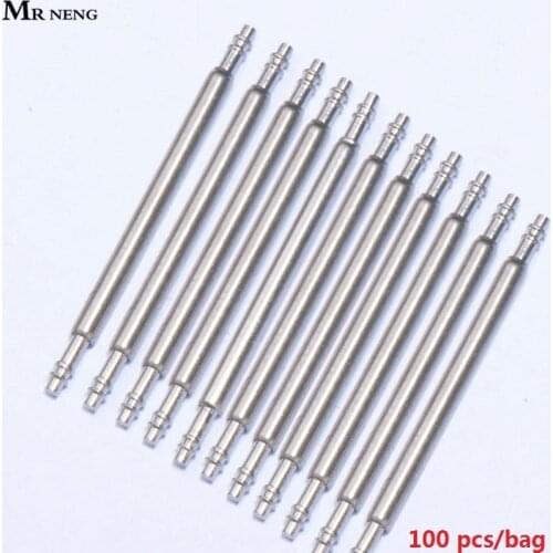 MR NENG100pcs/bag 12 14 16 18 20 22mm 24 26 28mm Stainless Steel Watch for Band Spring Bars With Strap Link Pins Remover Durable