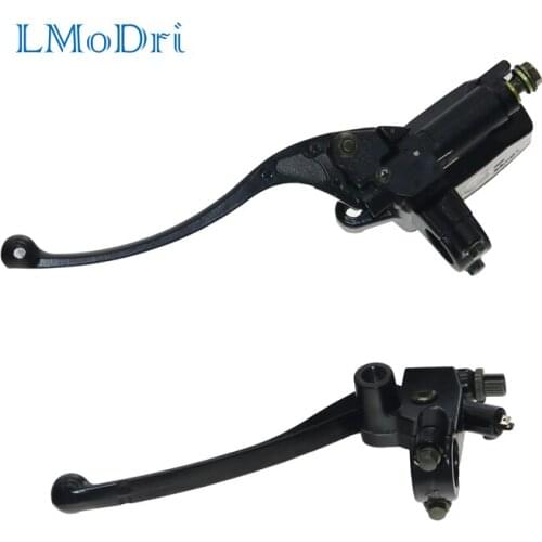 LMoDri 7/8" 22mm Front Motorcycle Hydraulic Brake Pump Master Cylinder Black Left Right Disc Brake Lever With Mirror Holder