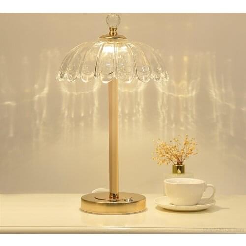Nordic Crystal Glass Table Lamp Bar Table Dining Room Lamp Bedroom Bedside Table Lamp Living Room Kitchen Home Decoration Lamps