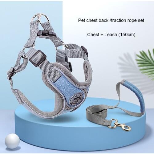 Reflective Safety Pet Dog Harness and Leash Set For Small Medium Dogs Cat Harnesses Vest Puppy Chest Strap Pug Chihuahua Bulldog