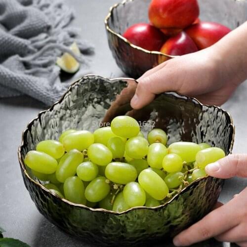 Fruit Plate Nordic Style Fruit Plate Home Creative Modern Living Room Coffee Table Crystal Glass Transparent Bowl