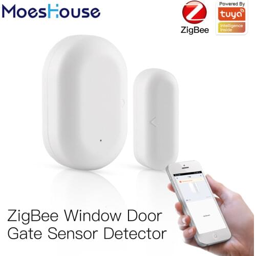 Tuya ZigBee Smart Window Door Gate Sensor Detector Smart Home Security Alarm System Smart Life Tuya App Remote Control