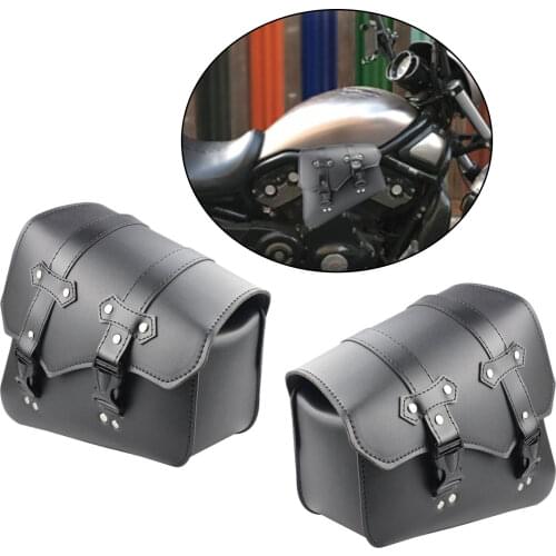 Universal Motorcycle Saddebags PU Leather Equipment Storage Organizer Quick Release Side Tool Bag for Wallet Food Storage