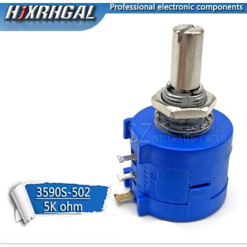 1PCS 3590S-2-502L 3590S 5K ohm 3590S-2-502 3590S-502 502 Precision Multiturn Potentiometer 10 Ring Adjustable Resistor hjxrhgal