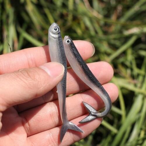 10 Pcs/Bag Soft Fishing Bait Jig Head Baits 8cm 2g Worms Fish Lures Silve Silicone Topwater Wobblers Jigging Maggot sea Fishing