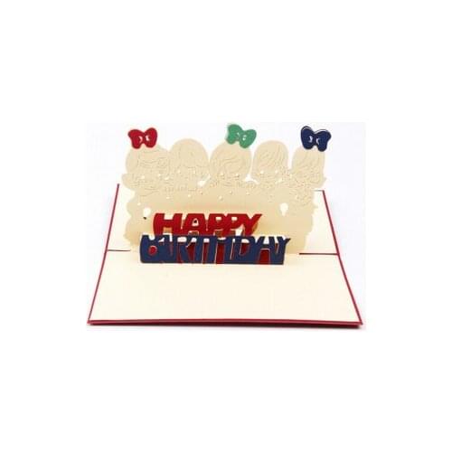 100pcs 3D Cards Handmade Pop Up Greeting Card Happy Birthday Greeting Card Handcrafted Kirigami Origami Gifts With Envelope