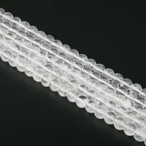 2020 Natural Stone Loose Beads Round Shape Clear Quartzd for Jewelry Making DIY Necklace Bracelet Accessorie Size 4 6 8 10 12mm